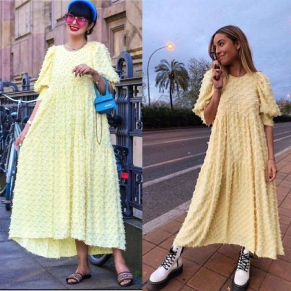 Zara Dresses & Skirts - ZARA Textured Weave Dress Puff Sleeve Maxi Oversized Flowy Voluminous
